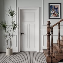 30" X 80" White 3 Panel T Shape Solid Manufactured Wood Interior Shaker Standard Door