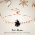 thumbnail image 6 of Linawe Black Crystal Imitation Diamond Bracelets for Women, Rose Gold Chain Charm Bracelet, Rhinestone Birthstone Moissanite Cubic Zirconia Bracelet Set, Prom Costume Preppy Jewelry, 6 of 7