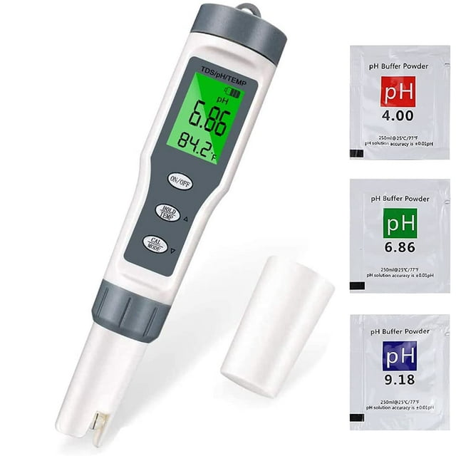 Probador de pH digital, analizador de calidad del agua 3 en 1 con amplia aplicación y sonda de alta sensibilidad para un monitoreo preciso