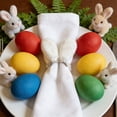 thumbnail image 3 of Easter White Western Style Easter Napkin Rings With B 100%Polyester Supplies, Including Rabbit napkin clip x2, Perfect for Family Gathering and Holiday Gift, 3 of 7