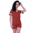 thumbnail image 2 of Moomaya Ensemble de Nuit Uni pour Femmes avec Shorts, Vêtements de Nuit en Coton, 2 Pcs Chemises de Nuit, 2 of 7