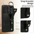 thumbnail image 3 of for Samsung Galaxy A53 5G Back Case with Wristband Card Holder Drop Protective Cover with Stand PU Leather All-round Shockproof Finger Ring Snap Bracket Design for Samsung Galaxy A53 5G, Black, 3 of 10