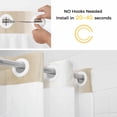 thumbnail image 5 of Beige White Ombre No Hook Shower Curtain Waterproof,Bathroom Curtains with Snap in Liners and See Through Top Window,Country Minimalist Abstract Gradient Hotel Style Bathtub Curtains Shower 72"Wx96"L, 5 of 8