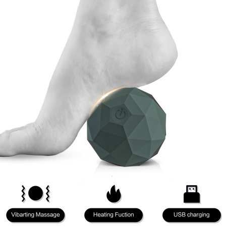 Vibrating Massage Ball with Heat - Portable Physical Therapy for Muscle Relief Up to 120 ℉ Heating Temperature for Myofascial Release and Trigger Point Treatment Mini Size Massage Ball-Gray