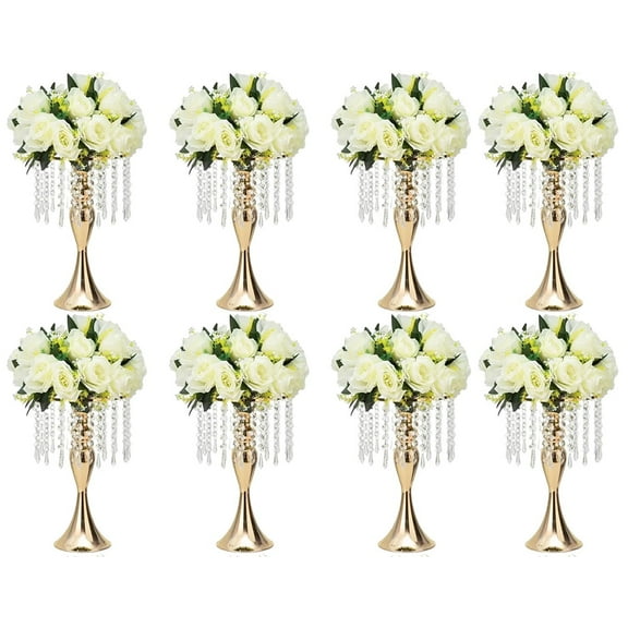 8 Pcs Gold Flower Vase for Table Centerpiece, Metal Vases Wedding Centerpiece for home decor,Ceremony,Graduate Ceremony