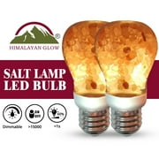 Himalayan Glow Pink Salt LED Light Bulb, 60W, Warm Amber Glow with Salt Lamp Effect, Energy-Efficient Lighting for Home Décor, Pack of 2