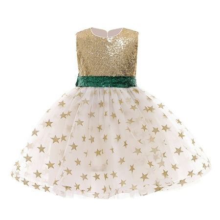 

Toddler Girls Casual Paillette Pageant Gown Birthday Party Princess Wedding Dress