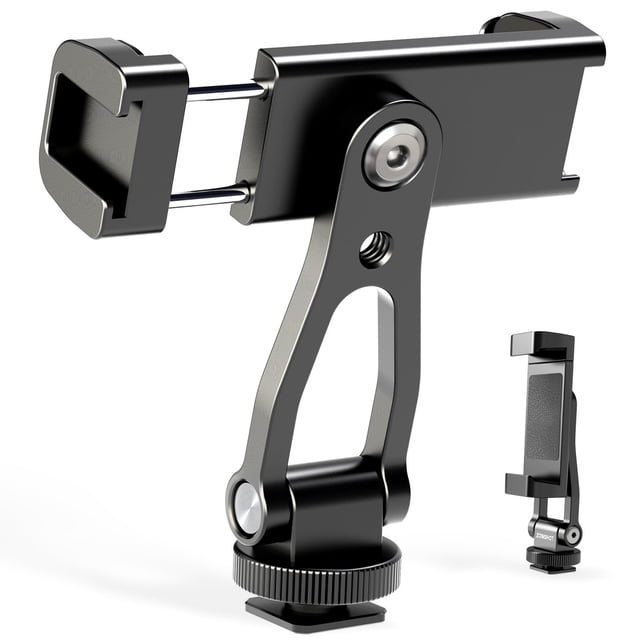 Soporte para trípode para teléfono ZOINSHOT, metal, rotación de 360° con 2 zapatos fríos