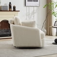 thumbnail image 7 of Leumius 360° Swivel Accent Chair with 2 Throw Pillows,40.55''W Corduroy Accent Chair Armchair,Comfy Upholstered Single Sofa Chair for Bedroom Living Room,Ivory, 7 of 7