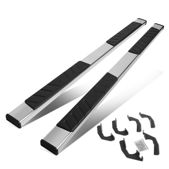 DNA Motoring 5" OD Chrome Side Step Nerf Bars Running Boards for 2005-2022 Toyota Tacoma Double Cab