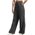 thumbnail image 1 of aidice Wide Leg Sweatpants Men Drawstring High Elastic Waisted Casual Fall Athletic Workout Running Trousers with Pockets, 1 of 5
