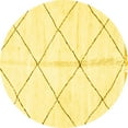 thumbnail image 1 of Ahgly Company Indoor Round Solid Yellow Modern Area Rugs, 5' Round, 1 of 4