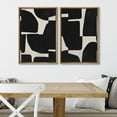 thumbnail image 4 of IDEA4WALL Framed Canvas Print Wall Art Set Geometric Color Blocks Illustration Duotone Irregular Pattern Modern Digital Art Wall Decor Minimal Contemporary for Home Decor - Natural 24"x36"x2, 4 of 5