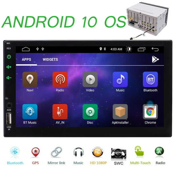 Doule 2 din Android 10.0 OS Car Stereo GPS Navigation System with Bluetooth 2G+32G Car Entertainment Radio Video Player Wifi/Mirrorlink/OBD2/USB/SD in Dash Tablet Headunit Capacitive Touchscreen 