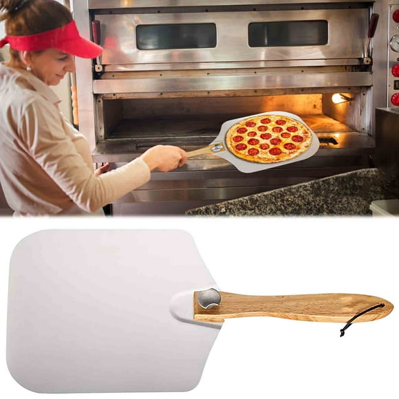 Aqestyerly Kitchen Supplies Clearance 12 X 14 Inch Metal Pizza Spatula with Foldable Wood Handle - Aluminum Pizza Peel Pizza Paddle for Family Pizza Oven Baking Pizza, Dough, Bread