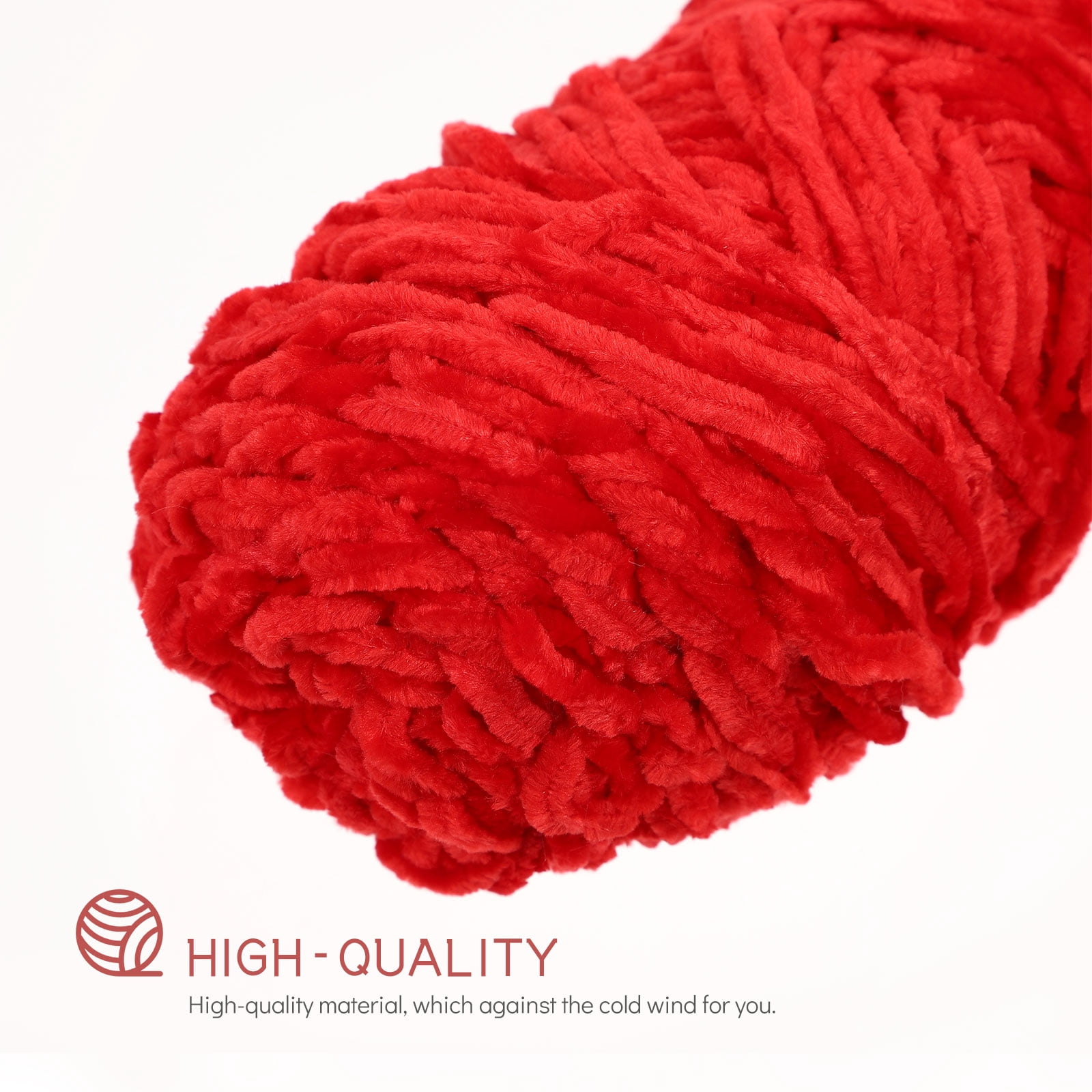 OUNONA Chenille Fiber Yarn 4Pcs Chenille Velvet Knitting Supplies for Women Craft Projects