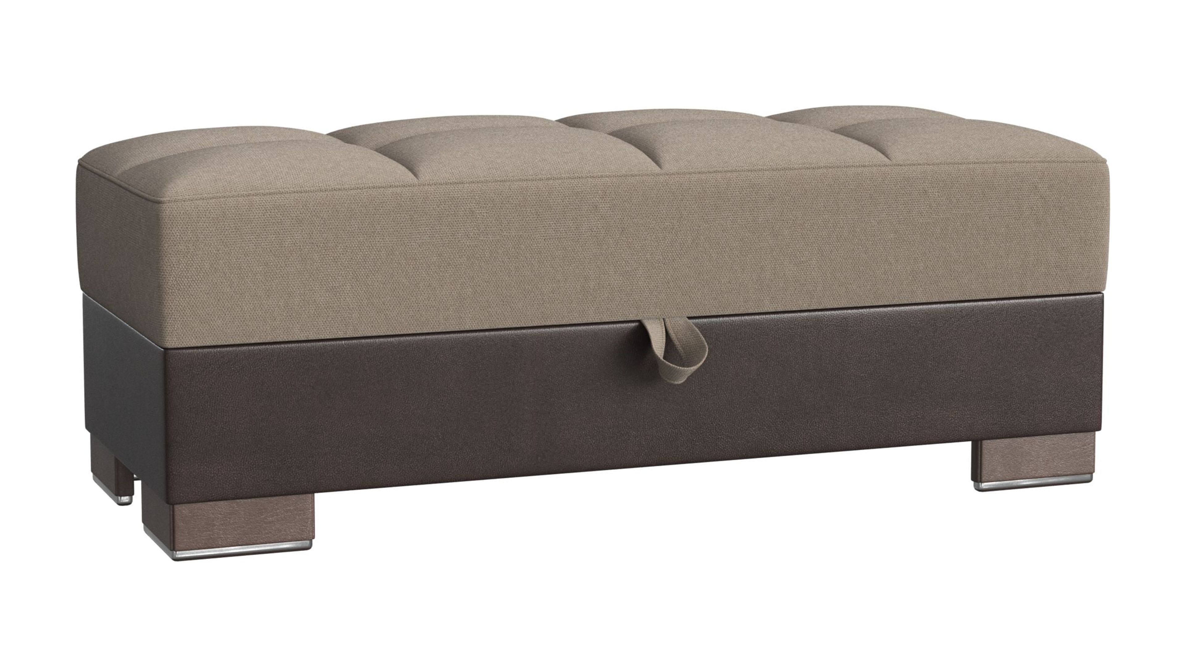 Ottomanson Origins Rectangular Upholstered Lift Top Ottoman, Beige/Brown