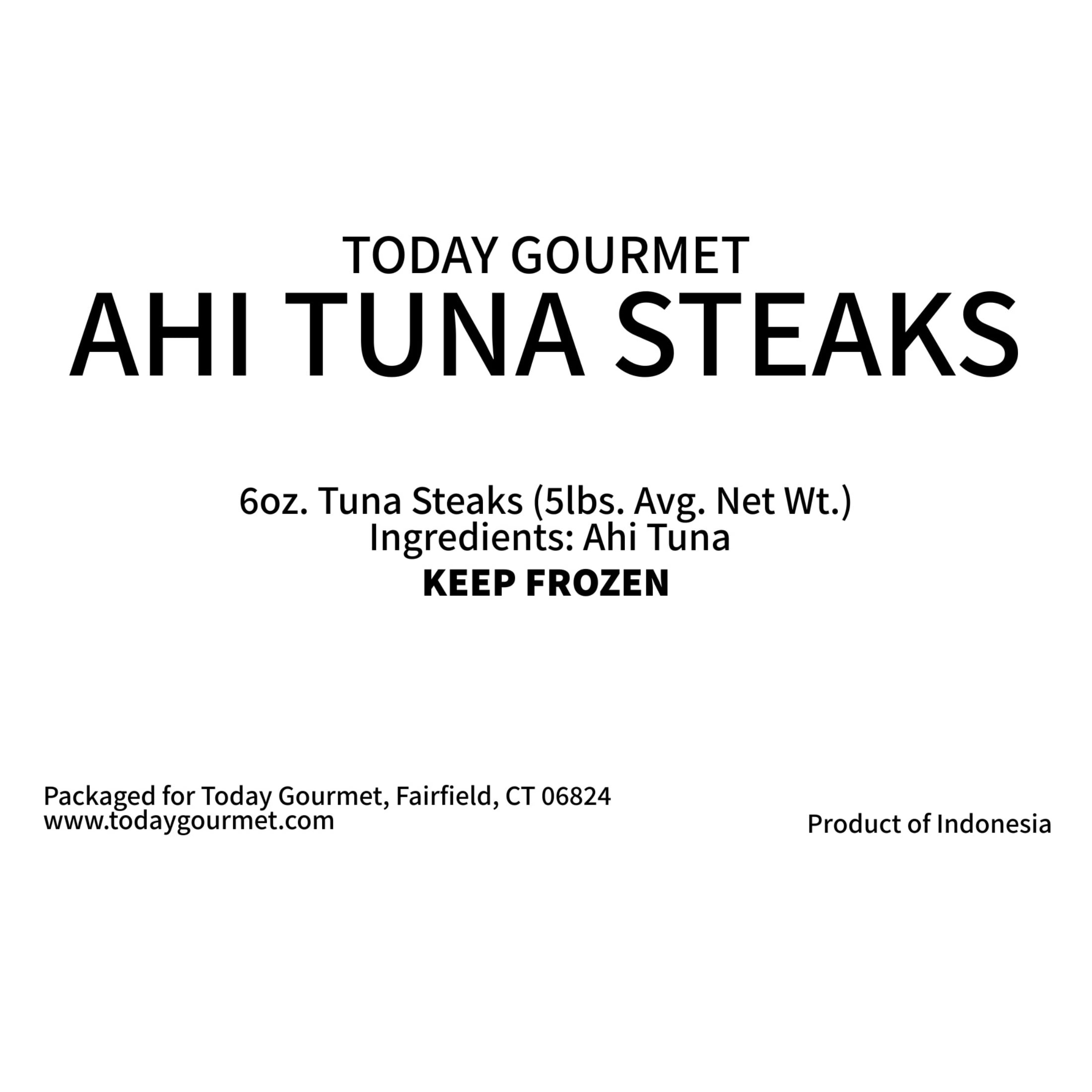 Today Gourmet Frozen Ahi Tuna Steaks - 6oz. Steaks - 5lb. Package