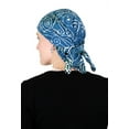 thumbnail image 2 of Bali Batik Head Scarf Chemo Scarves for Women Cancer Headwear Square Head Wrap (Teal Temple), 2 of 4