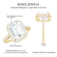 thumbnail image 5 of Rosec Jewels Cubic Zirconia Emerald Cut Engagement Ring with Halo - AAAA Quality Certified - Statement Ring - with Jewelry Box, 18K Yellow Gold, US 13.00, 5 of 8