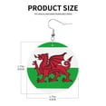 thumbnail image 3 of Leather Dangle Round Earrings For Women Welsh Dragon Flag Circle Earrings Drop Jewelry, 3 of 6