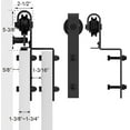 thumbnail image 5 of WINSOON 4FT Single Track Bypass Barn Door Hardware Double Doors Kit,J Style Hanger Black finish, 5 of 5