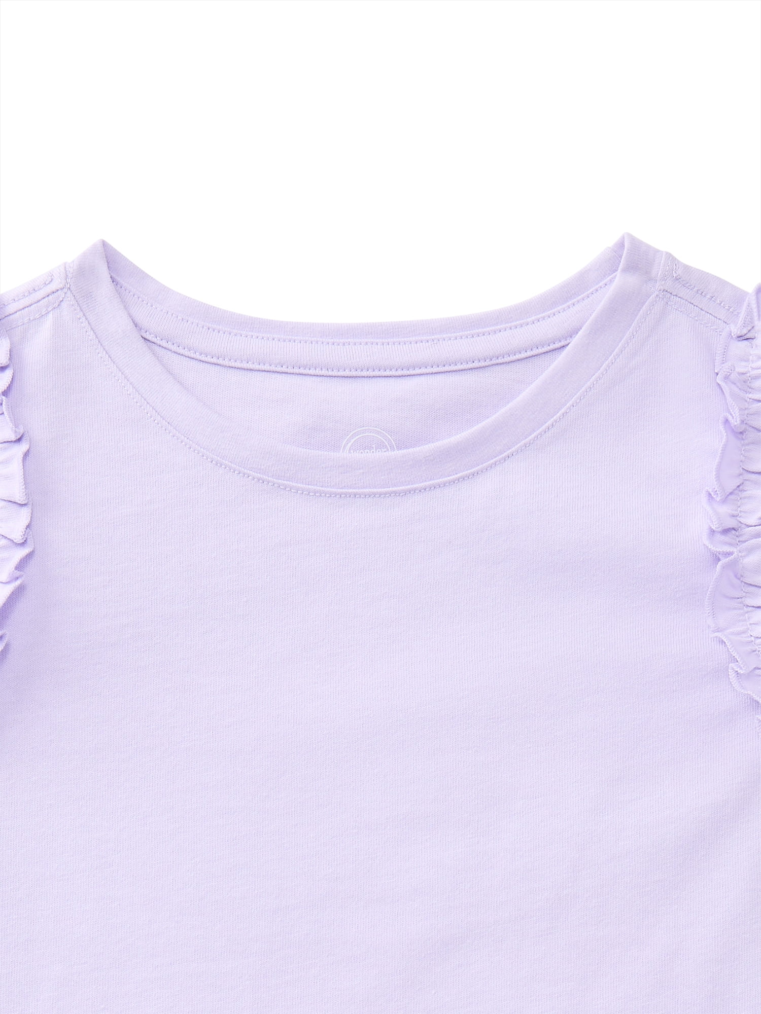 Wonder Nation Toddler Girls Tee with Flutter Sleeves, Sizes 18M-5T