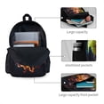 thumbnail image 3 of Lsque Tennis Ball In Fire1 Pattern Adult Backpack – Durable & Lightweight PU Canvas Storage Bag , 15” Laptop Compartment, and Multiple Pockets, 3 of 7