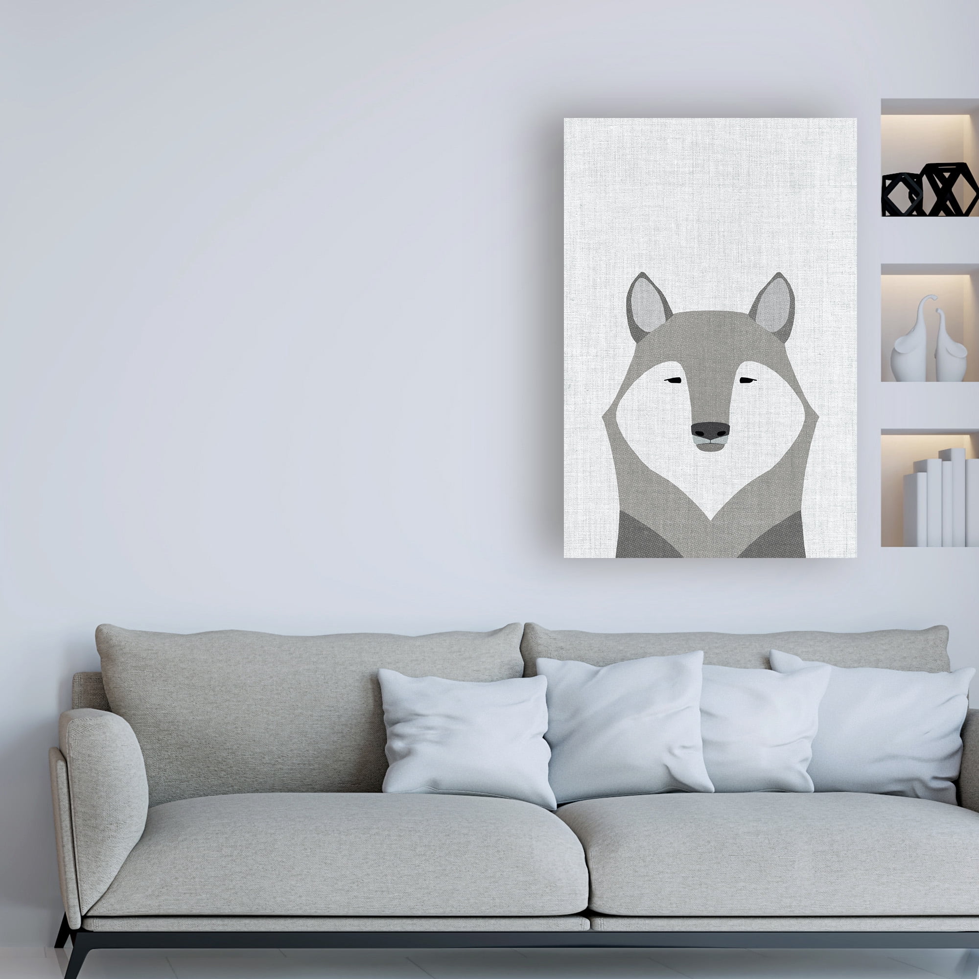 Trademark Fine Art 'Gray Wolf' Canvas Art by Annie Bailey Art