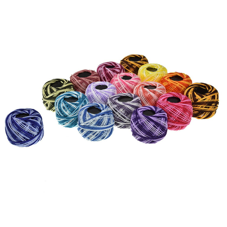TureClos 16 Colors Crochet Cotton Yarn Balls Cross Stitch Needlepoint Hand  Embroidery Knitting Threads 