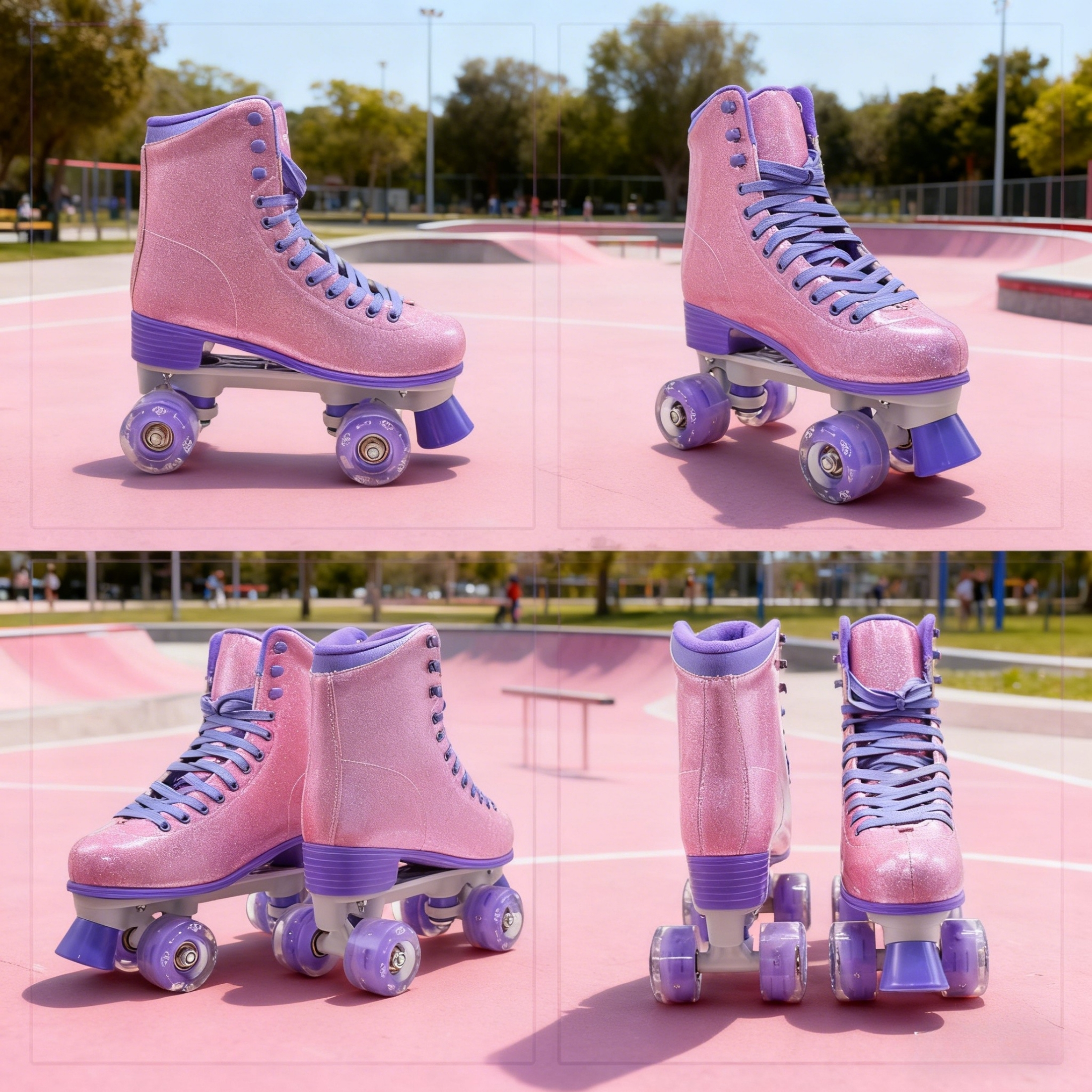 JZY High-Top Quad Roller Skates for Women & Teens,Light-Up Wheels & PU Leather Design for Indoor & Outdoor Use