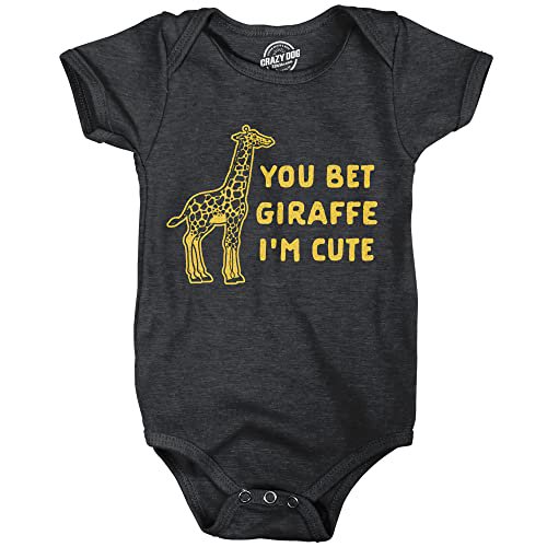 Tu Paries Girafe Je Suis Mignon Justaucorps Bébé Drôle Sarcastique Animal Blague Graphique Nouveauté Pull pour Nourrissons Noir Chiné