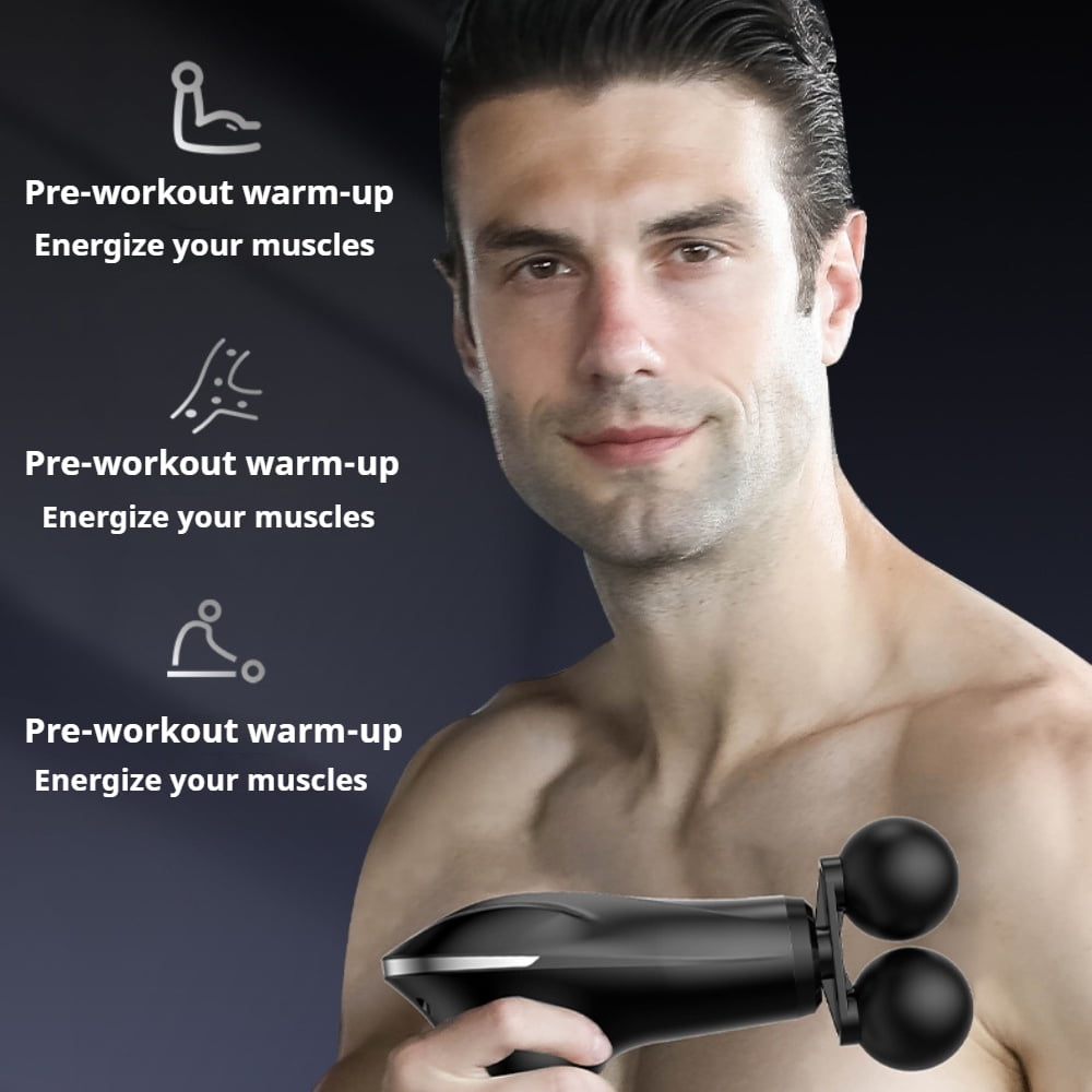 Double head massage gun, all-around deep muscle relaxant, electric neck film gun, fitness professional intelligent mini vibration impact gun, low noise, fine sound, and multi level adjustment
