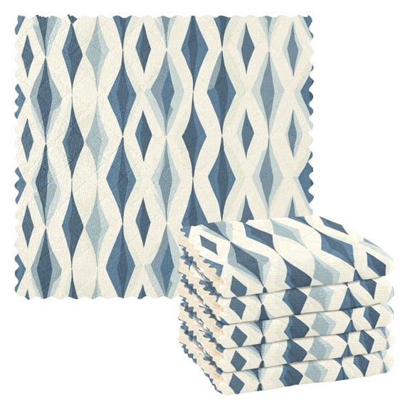 6 Pieces of Kitchen Towels 11x11Inch Kitchen Dish Cloths Kitchen Dish Towels Reuseable Cleaning Cloths Blue Squares