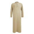 thumbnail image 3 of DAFPZW Muslim Thobe for Men Button Down Mens Caftans Big and Tall Mens Arab Thobe with Pocket, 3 of 6