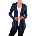 thumbnail image 3 of Womens Cardigan Long Sleeve Sweater Top Casual Solid Open Front Jacket Navy SML, 3 of 7