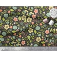 thumbnail image 3 of Soimoi Gray Cotton Duck Fabric Leaf Floral Printed Fabric 1 Yard 42 Inch Wide, 3 of 3