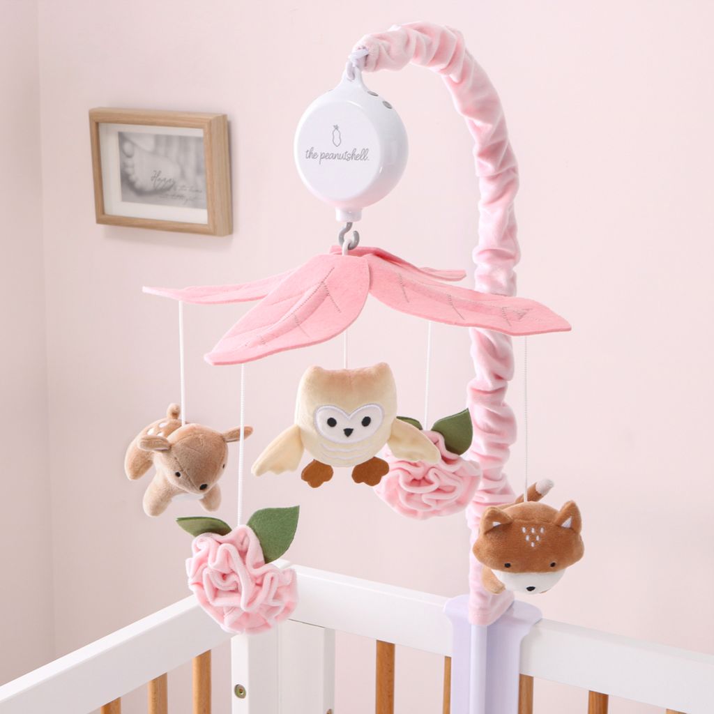 The Peanutshell Pink Little Forest Musical Crib Mobile photo 4