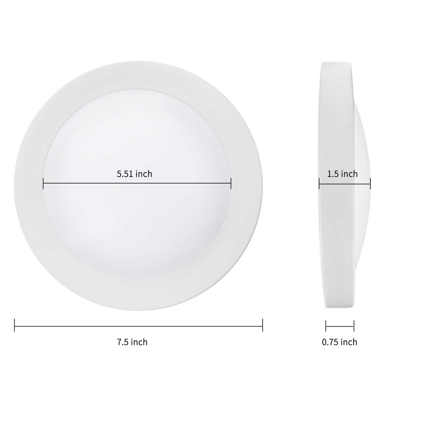 7.5in 12W White LED Flush Mount Ceiling Disk Light