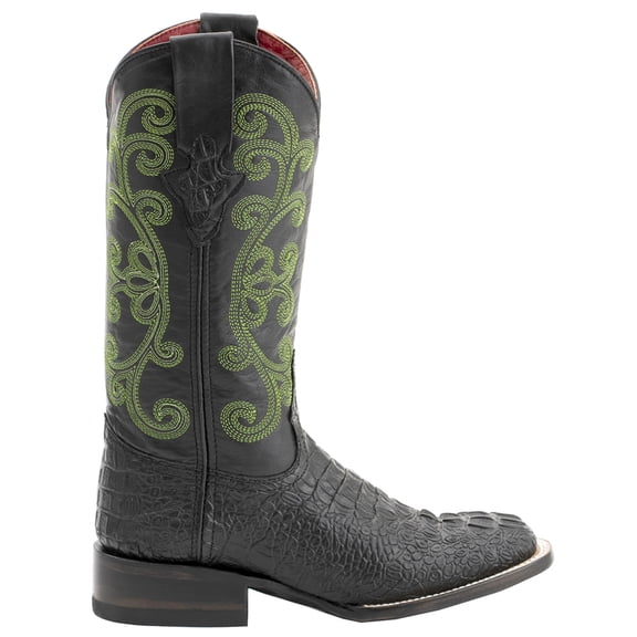 Ferrini Womens Stampede Croco Print Square Toe Cowboy Mid Calf Boots