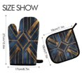 thumbnail image 2 of Yayeee Oven Mitts and Pot Holder Set of 4 Heat Resistant Kitchen Gloves Baking Hot Pad, Elegant Geometric Pattern, 2 of 5