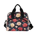 thumbnail image 2 of Lunch Bag Portable Crossbody Meal Bag Cooler Bag Insulated Lunch Bag Food Bag Handheld & Crossbody Design Red Rose Cartoon, 2 of 6