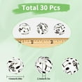 thumbnail image 2 of 1 Box 30Pcs Silicone Printed Beads 15mm Round Beads Printed Rubber Round Leopard Focal Black White Color Music Note Loose Spacer Beads for Jewelry Making Beads DIY Necklace Findings Women, 2 of 5