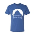 thumbnail image 2 of Wild Bobby, Office Dwight Glasses Face Silhouette Funny Schrute, Pop Culture, Men Premium Tri Blend Tee, Vintage Royal, X-Large, 2 of 4