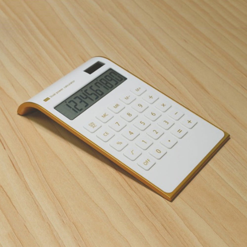 zzJiaCzs Solar Power Calculator Fashion Inclined Calculating Tool School Office 10 Digits Desktop Calculator Tool Blue