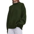 thumbnail image 3 of Suéter PRETTYGARDEN de punto, cuello redondo, manga larga, verde militar XL, 3 of 4