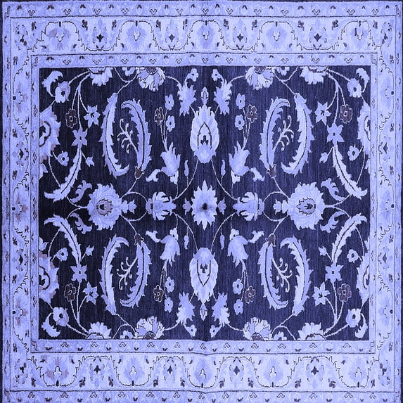 Ahgly Company Indoor Square Oriental Blue Traditional Area Rugs, 4' Square