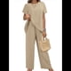 thumbnail image 1 of Conjunto de Dos Piezas de Verano para Mujer, Corta, Cuello Redondo, Pierna , Pantalón . Albaricoque M, 1 of 7