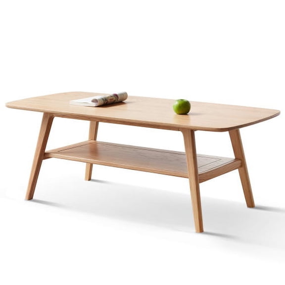 Modern Rectangular Coffee Table, 32 Inch Wood Living Room Table for Living Room