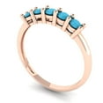 thumbnail image 2 of 0.35 ctw Wedding Band for Women - 18K Rose Gold Simulated Turquoise Stackable Eternity Ring, 2 of 6